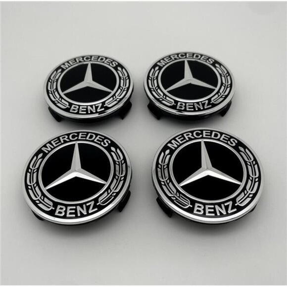 NEW Set of 4 Mercedes Benz Wheel Center Caps 75mm - Picture 7 of 7